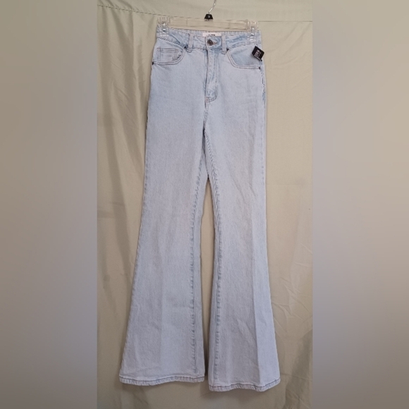 Cotton On Denim - Cotton:On Original Flare Light Blue High Waist Long Leg Denim Jeans